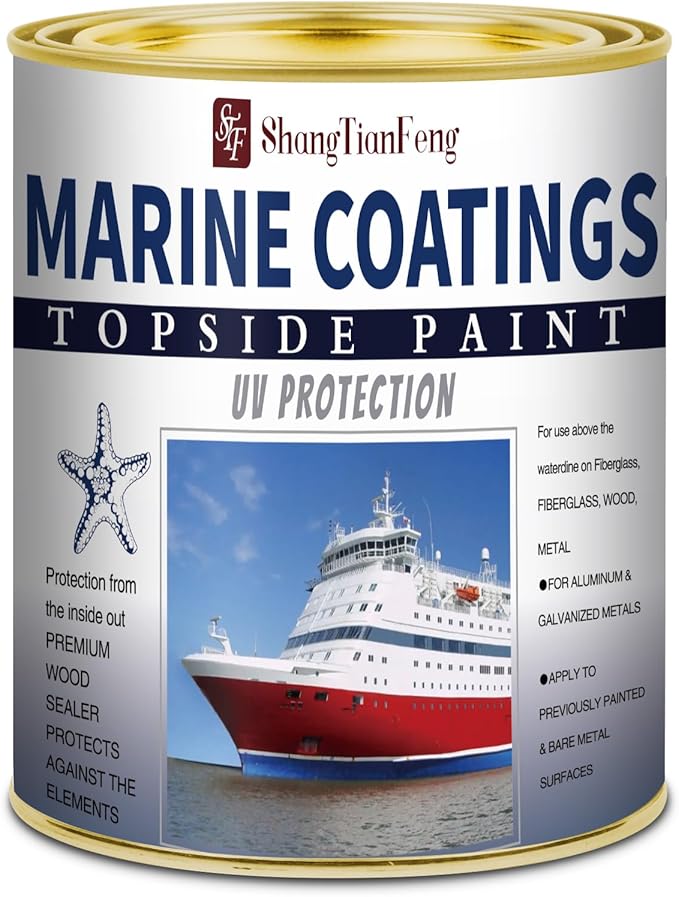 ShangTianFeng 207014 Marine Wood and Fiberglass Primer,32 Fl Oz Brilliant Black+10 Fl Oz diluent, Suitable for use on fiberglass, wood or metal surfaces above the waterline 1 Quarts
