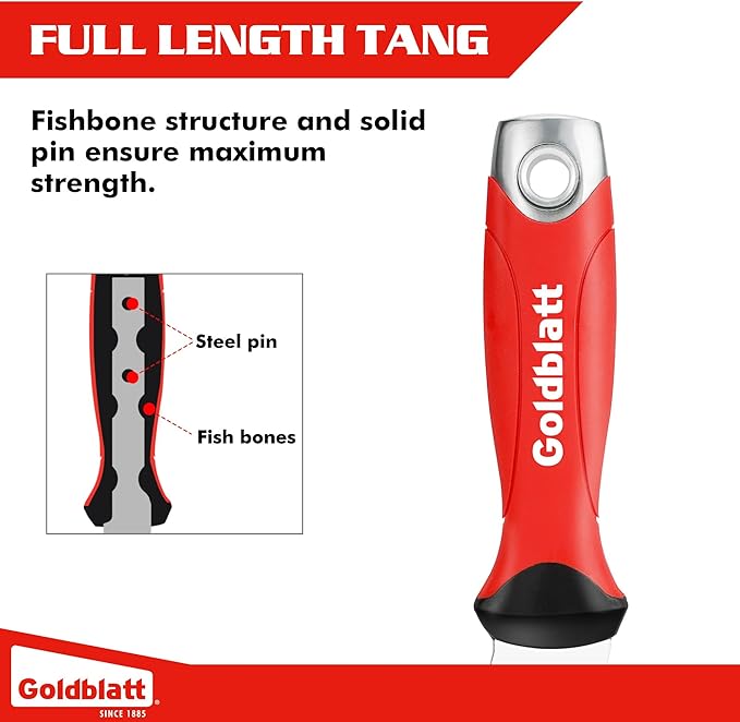 Goldblatt 9-in-1 Paint Scraper Tool, Heavy Duty Stainless Steel Putty Knife Scraper with Metal Hammer End, Multi-Use Painters Tool for Wood, Painting, Drywall