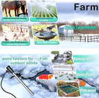 1800W Titanium Immersion Water Heater for Pool And Hot Tub, with Gfci Plug/Thermostat For Bathtub, Inflatable Hot Tub, Small Above Ground Pools, Baptistry, Baptismal Pool Heater