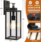 BesLowe 16” Upgraded Motion Sensor Outdoor Wall Lights, Dusk to Dawn Porch Lights Outdoor Wall Sconces, 3 Lighting Modes Exterior Lighting Fixtures with Hooks, Bronze Outside Lights for House, 2-Pack