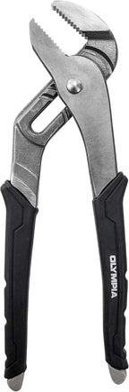 Olympia Tools 10-Inch Tongue and Groove Pliers, Straight Jaw Pliers with Cushion grip, 6 Jaw positions, 2.1" Jaw Capacity