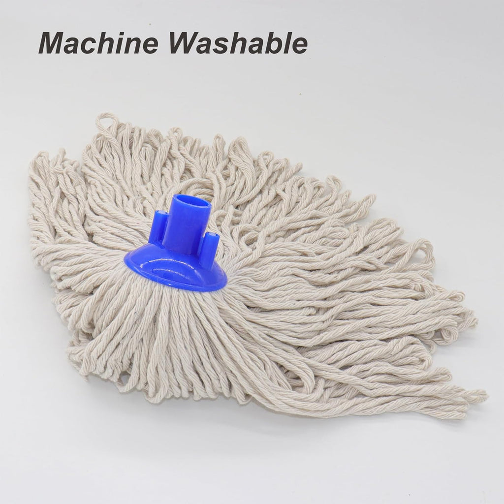 Cotton String Screw on Mop Replacement Head Compatible with All Standard US Threading Pole (6 Cotton mop Heads)
