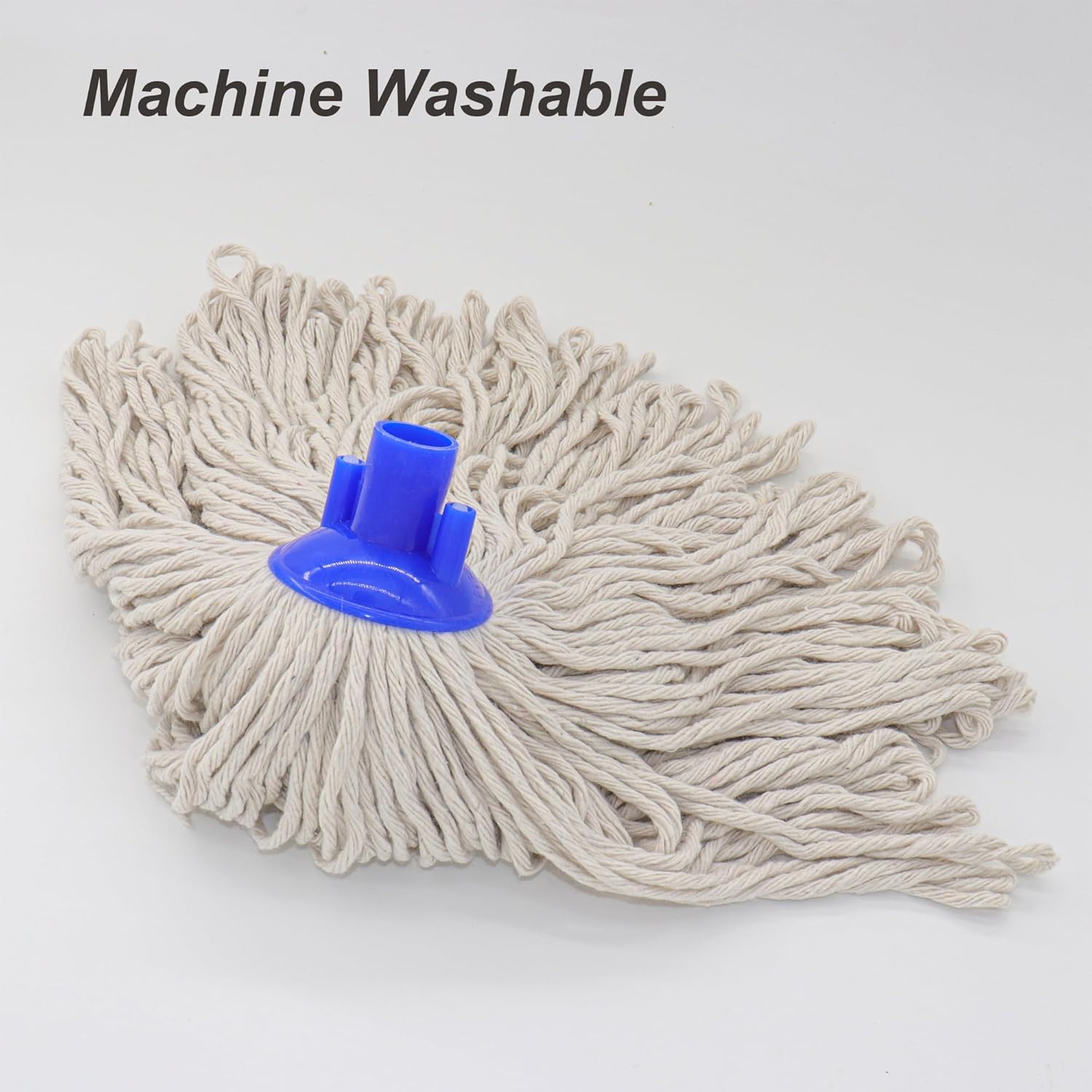 Cotton String Screw on Mop Replacement Head Compatible with All Standard US Threading Pole (6 Cotton mop Heads)