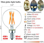 LiteHistory e12 led dimmable g16.5 Light Bulb 6W Equal 60 Watt 600lm AC120V e12 Candelabra Bulb 60 Watt for Chandeliers,Ceiling Fan,Vanity Warm White 2700K Globe e12 Light Bulb 6Pack