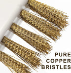 Kitchen Cleaning Scrub Brush - Deep Gas Stove Brass Wire Brushes with Stiff Bristles & Cooktop Scraper, Scrubber for Range Hood Grease Grime, Rust Cleaner for Pot Pan, Household Cleaning Tools