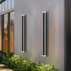 Aipsun 2 Pack Outdoor Wall Lights, Black LED Exterior Light Fixtures Wall Mount, Modern Porch Lights Wall Sconce, Long LED Linear Wall Lamp Outside Lighting for Garage, Front Door 3000K