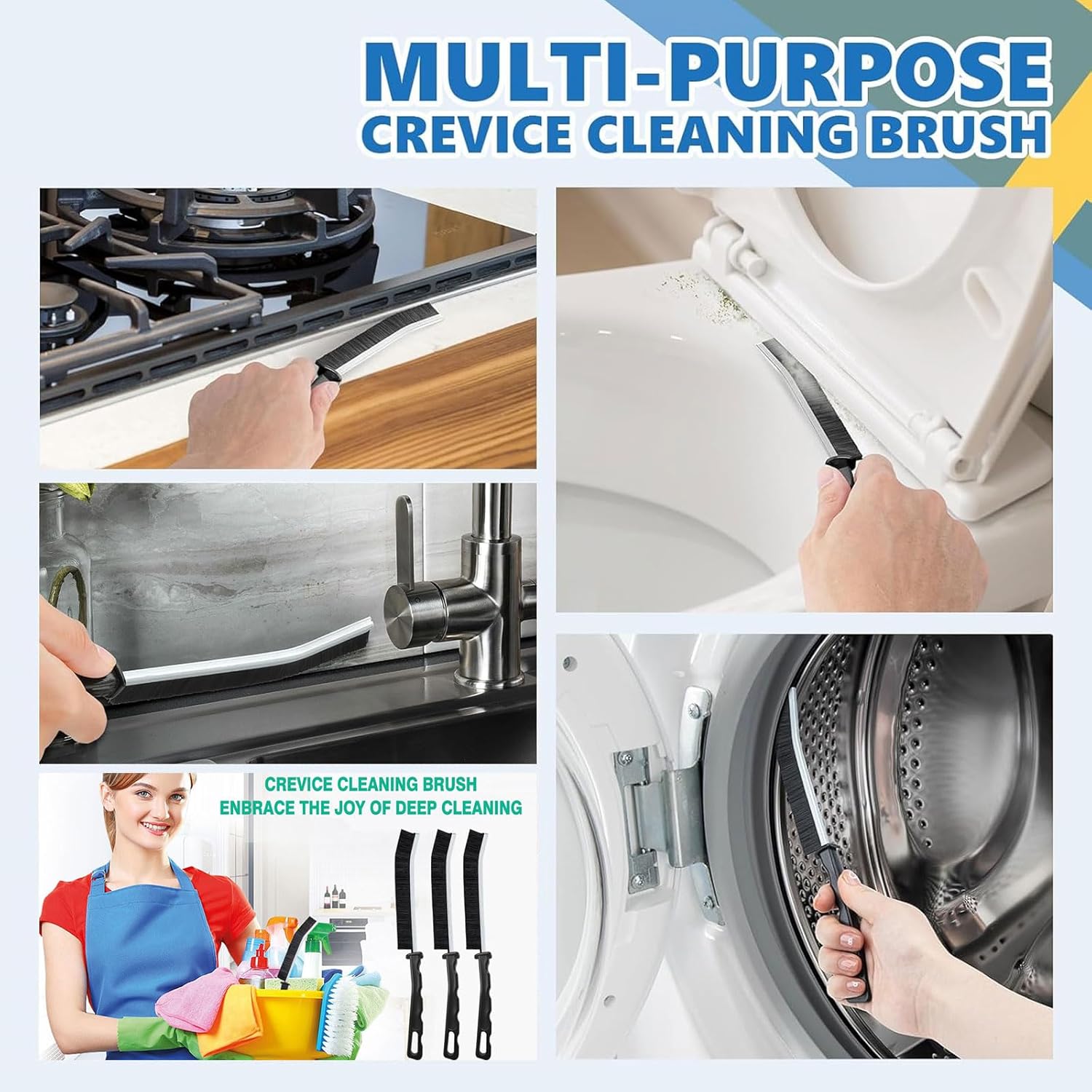 6Pcs Hard Bristle Crevice Cleaning Brush - Thin Gap, Small, Grout, Kitchen, Toilet, Bathroom, Sink, Window Cleaning Tools