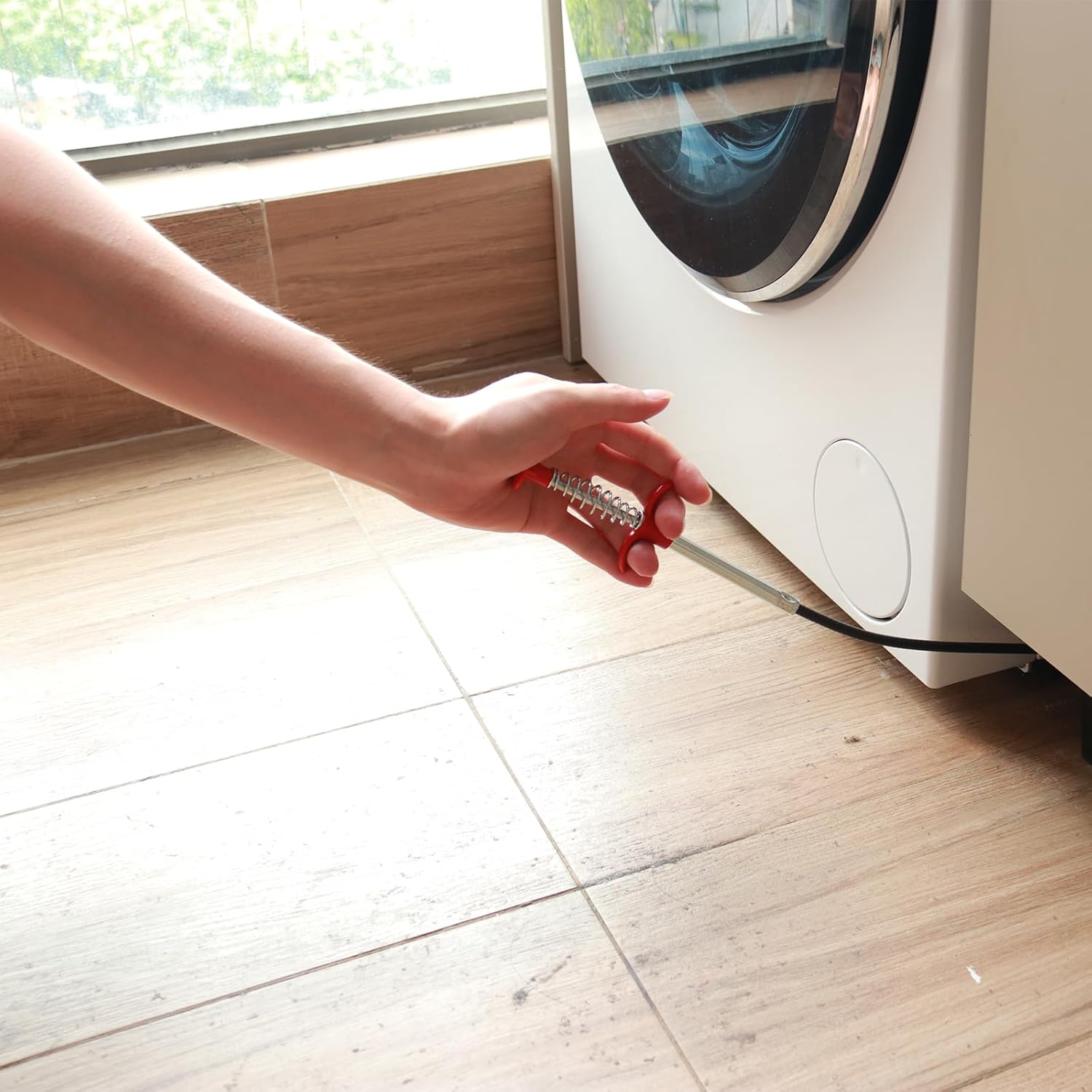 Drain Snake for Hair Clogs, 76 Inch Plumbing Auger Tool with Hook, Sink Snake Drain Clog Remover for Tub Pipes