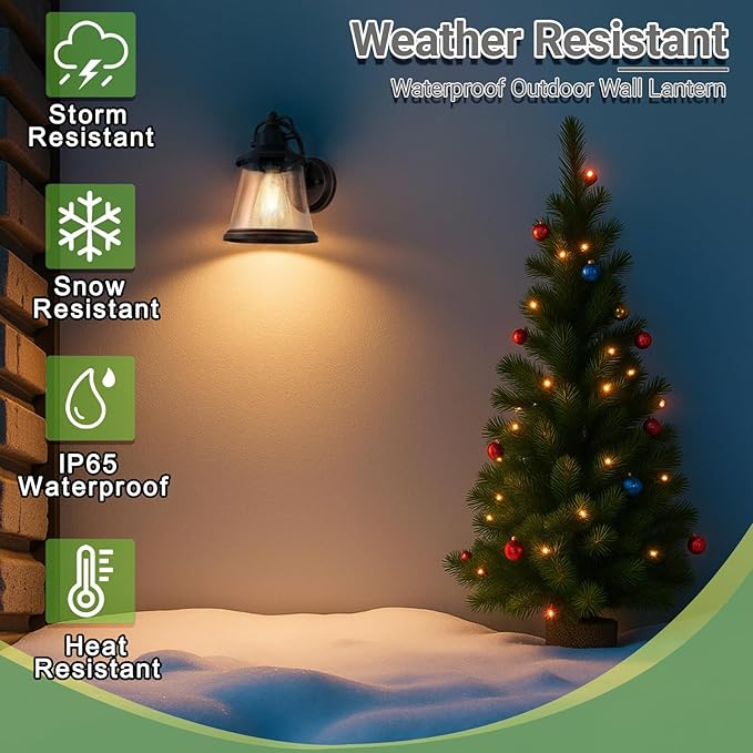 GRUENLICH Outdoor Wall Lantern, Wall Sconce as Porch Lighting Fixture, E26 Medium Base, Metal Housing Plus Seeded Glass, Oil Rubbed Bronze Finish, Bulb Not Included, 1-Pack