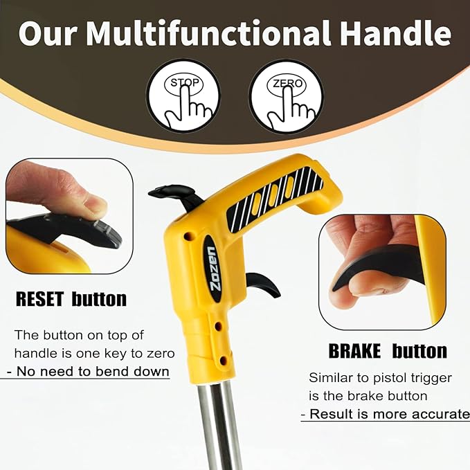 Zozen Professional Measure Wheel, with Brake & Handle Reset - Advanced Collapsible/Mechanical, Distance Measuring Wheel in Feet [Up To 10,000Ft], with Cloth Carrying Bag.