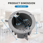 100 PK Round Old Work Electrical Box, 18 Cubic Inch Round Ceiling Electrical Box for Old Work, PVC, ETL Listed to UL514C and UL263, Fire Rated for Two Hours