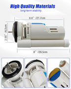 2-Inch Toilet Flush Valves, Dual Flush Valve Toilet Repair Kit Compatible with One Piece Toilets Top Push Button Valve, 8" Height