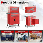Goplus Tool Chest, 6 Drawers Extra Large Rolling Too Storage Cabinet with 4” Universal Lockable Wheels, Auto Lock, Protective Liner, 2-in-1 Heavy Duty Tool Box for Garage, Workshop