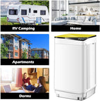Waterjoy Portable Washing Machines, 7.7 lbs Load Capacity Portable Washer and Dryer Combo with Built-in Barrel Light & LED Display for Household and Apartment （Yellow）