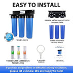 iSpring WGB32B-KS Whole House Water Filter System, 3-Stage Filtration, Reduces Heavy Metals, Hydrogen Sulfide, Chlorine, Chloramine, Sediments