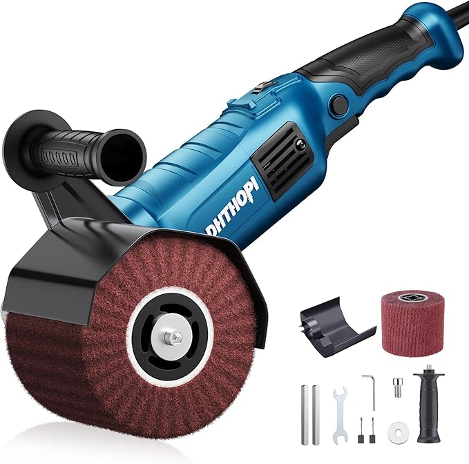 LDHTHOPI 1800W Burnishing Polishing Machine, 110V Handheld Electric Stainless Steel Polisher, 8 Variable Speed, 3100RPM for Metal, Stainless Steel, Wood