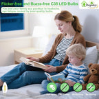 Depuley LED Light Bulbs E12: 24-Pack Candelabra Light Bulb 4W Candle Bulb Equivalent 40W - Edison Vintage Bulbs Daylight 5000K C35 Clear Bulb 500 LM 80+CRI Non-Dimmable