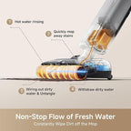 Mova X4 Pro Wet Dry Vacuum Cleaner, 20000Pa Cordless Vacuum Mop with Zero Tangle, Hot Water Mopping for Sticky Messes,194℉ Hot Air Self Drying, 180° Lie Flat, Push-in Charging Station, LED Display