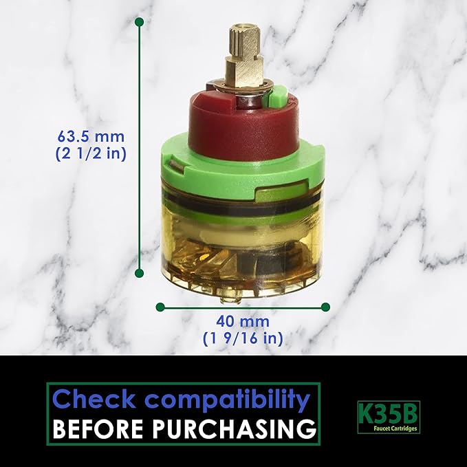 HC180 Shower/Bath Faucet Cartridge - Ceramic Shower Single Lever Cartridge Replacement - Kit For Knob Replacement, Shower Valve Repair, Plumbing & Improvement Bathroom Sink Faucets & Parts - 40mm