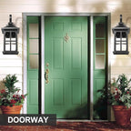 Darkaway Large Outdoor Light Fixtures Wall Mount, 21inch Outdoor Wall Lights Exterior Lighting Fixtures Waterproof Black Outside Wall Sconce with Seeded Glass for House Porch Hallway Garage Front Door