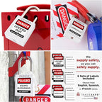 TRADESAFE Lockout Tagout Locks Set - 10 White Loto Locks, Keyed Alike Lockout Locks, 2 Keys Per Lock, OSHA Compliant Lock Out Tag Out Padlocks