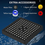 Voolan High Pressure Rain Shower Head - Luxury Modern Look - The Adjustable Replacement For Your Bathroom Showerhead - 6" Square High Flow Pressure Boosting Showers (Matte Black)