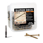 WELLOCKS Deck Screws, Wood Screws, Tan, Superior Rust Resistant, Epoxy Coated, Above 1000 Hour Salt Spray Coating T25 Torx Star Bit Included for Outdoor Wood Fence (5.2LBS Tan, #10×3")