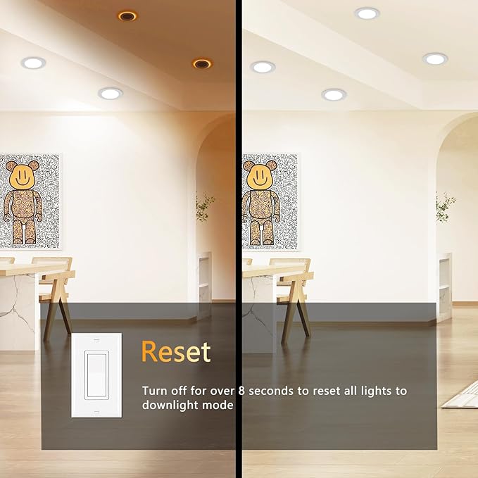 CycevSun 16 Pack 4 Inch LED Recessed Lights with Night Light - Canless Ultra Thin Wafer Downlight Soffit, Dimmable & 5 Color Temperature Selectable, 9W, ETL & Energy Star