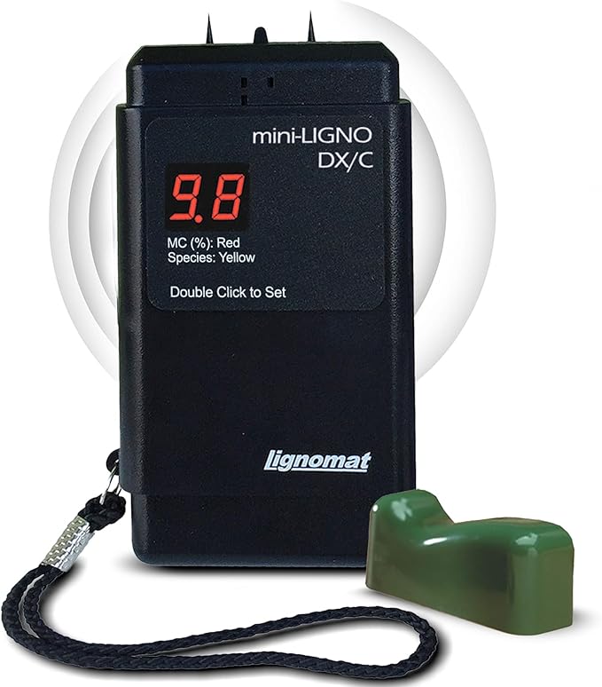 Mini-Ligno DX/C Moisture Meter – Wood Moisture Meter for Wood, Concrete, Subfloors, OSB & Drywall, 46 Settings for Testing, Portable Easy to Use