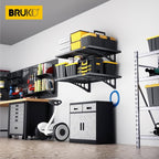 2Pack 2x3ft Adjustable Metal Garage Wall Shelving Heavy Duty Garage Storage Shelf Wall Mounted Black