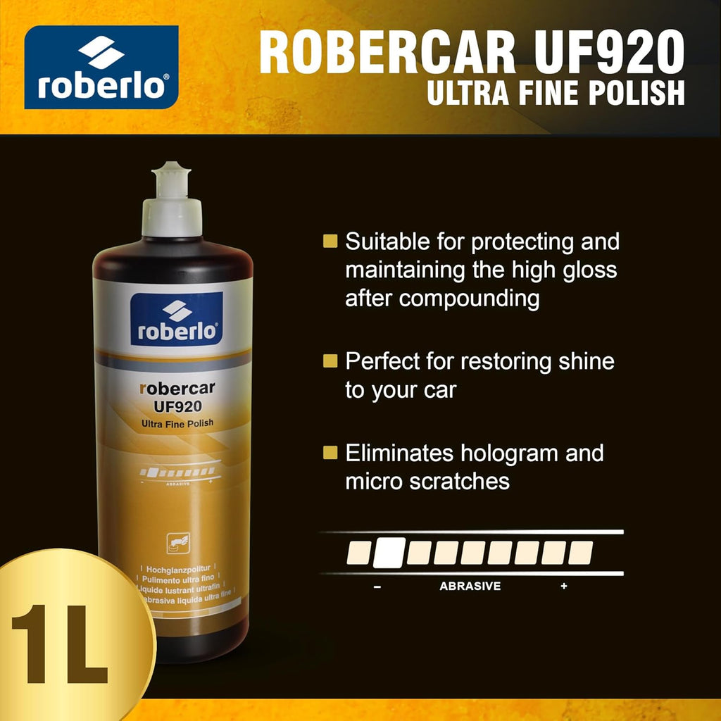 ROBERCAR UF920 Ultra Fine Polish - Premium Buffing, Cutting, & Polishing Compound for Automotive Paint Restoration, Polishing Kit - 1KG - High-Gloss Finish