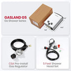 GASLAND 2025 Goshower G5 Portable Small Propane Water Heater | 1.32 GPM, 34,000 BTU | CSA Certified | For Camping, Off-Grid | Digital Display