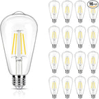 16 Pack LED Edison Bulbs 40W Equivalent, Not-dimmable 4 Watt LED Filament Bulb, 4000K Cool White ST19 Light Bulb, 450LM E26 Vintage Bulbs for Ceiling Light Fixtures