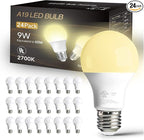 dalattin 24 Pack LED Light Bulbs Soft White 2700K, 60 Watt Equivalent A19 Standard Bulbs, E26 Base, 800 LM, Efficient 9W Energy Saving, Non-Dimmable, 80+ CRI,120V, UL Listed, for Living Room, Office