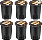 [6 Pack]CLOUDY BAY 9W Low Voltage Landscape Lights,LED Well Lights,Grated Top,12V-24V Waterproof Outdoor,2700K/3000K/3500K/4000K/5000K In Ground Lights for Fence Pathway Deck,Transformer Excluded