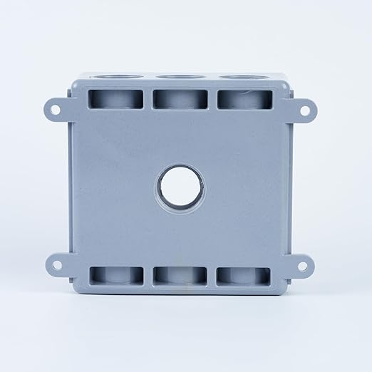 1/2-Inch or 3/4-Inch Weatherproof Electrical Junction Box with Adapters, Gray, Indoor/Outdoor Installation (Two-Gang Box)