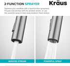 KRAUS Oletto Bridge Kitchen Faucet with Pull-Down Sprayhead in Matte Black, KPF-3122MB