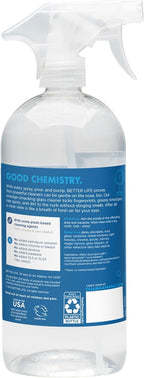 Better Life Glass Cleaner, Streak-free Window Cleaner, Surface Cleaning Spray, Mirror, Screen and Shower Door Cleaner, Removes Fingerprints, Dust, Dirt, Unscented, 32 Oz, Pack of 1
