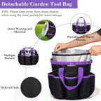 Purple Garden Tool Set Gardening Items for Women - 11PCS Heavy Duty Garden Tools with Detachable Storage Bag, Weeder, Dual-Purpose Hoe