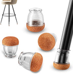 Ezprotekt 24 Pcs Extra Small Clear Round Chair Leg Floor Protectors for Wooden & Tiles Floors, Felt Silicone Furniture Feet Cups Covers for Table, Couch, Chair Legs (XS Fit: 2/5" - 11/20")
