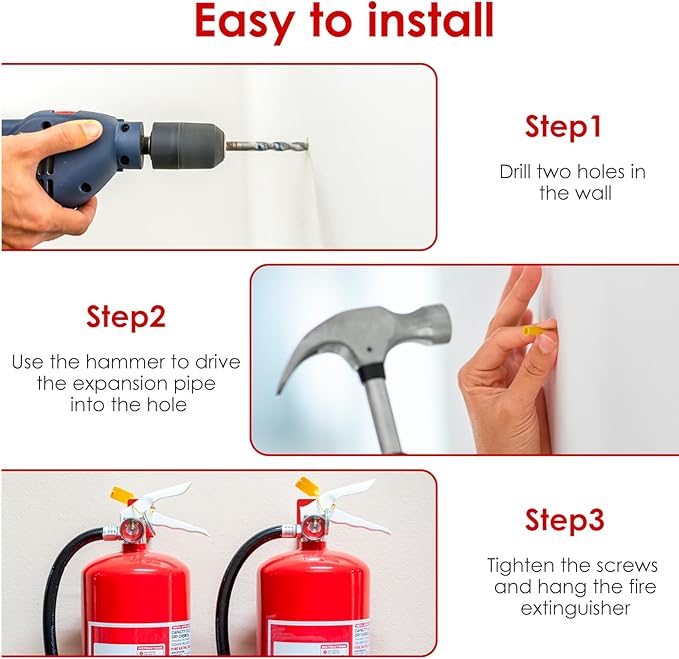 24Pack Fire Extinguisher Mount & Bracket Universal Fire Extinguisher Holder 20Lb Metal Hooks with Screws Wall Mounted Hanger