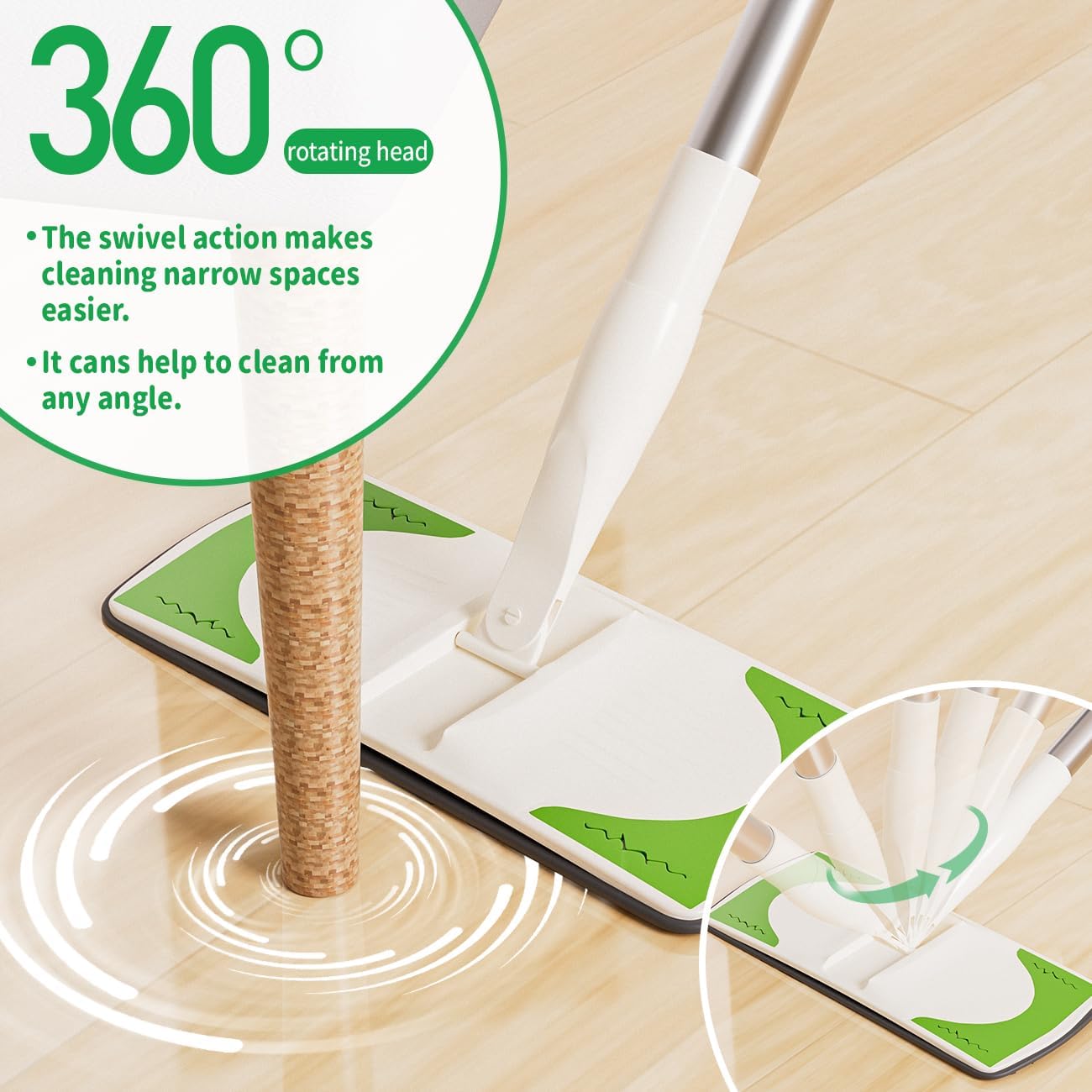 Sweeper 2-in-1 Dry + Wet Cleaning Tool,Professional Floor Mopping and Sweeping Kit Includes 1 Sweeper,40 Dry Sweeping Cloths,6 Wet Mopping Cloths