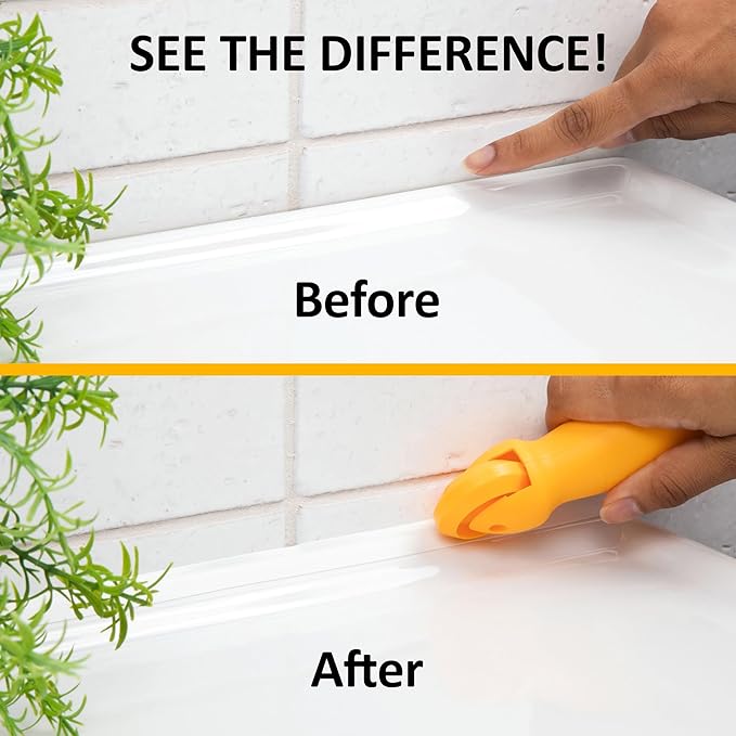 InstaTrim The Original Flexible Trim -10ft Grey 3/4" Wide Caulk Tape - Adhesive Trim with Many Uses Including Caulking for Bathtubs, Sinks, Counters, Tile, Floors - Made in USA