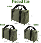 Small Tool Bag,Close Top Wide Mouth Tool Organizer Bag,Large Capacity Tool Bags for Men,Canvas Tool Storage Bag for Storage Handbag for Screwdrivers,Wrench,Pliers Hand Tools (Army Green, 18 Inch)