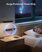 TROND Surge Protector Power Strip with 360° Rotating Flat Plug, 5 Widely Spaced Outlets with 2 USB C and 2 USB A, 1440J Surge Protector, Wall Mountable, Extension Cord 3ft for Home Office Dorm, Black