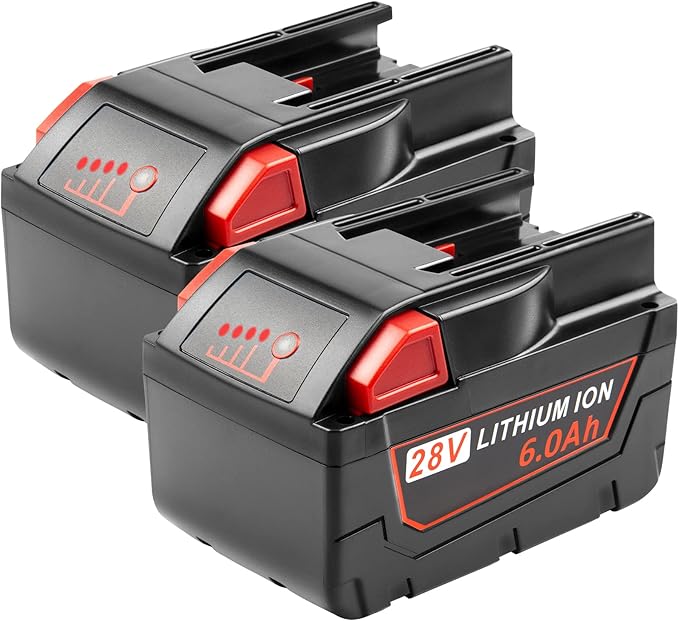 2Pack 6000mAh 28V Battery Replacement for Milwaukee M28 Battery Compatible with M28 48-11-2830, V28, M28B, M28BX Cordless Power Tools