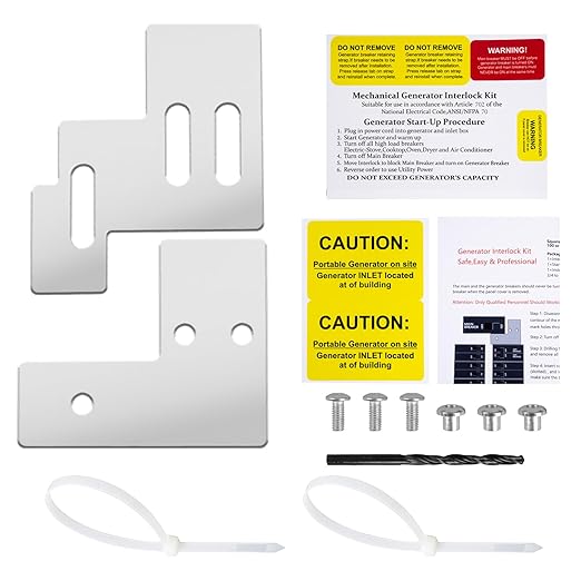 Generator Interlock Kit for Square D QO & Homeline 100-125 Amp Panels, 3/4 to 7/8 Inch Breaker Spacing, Safe & Easy Home Generator Connection(SQD-100A)