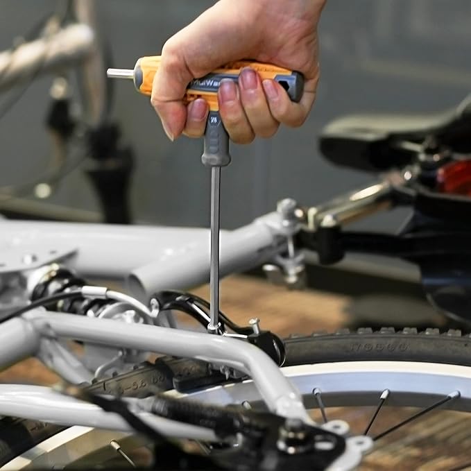 MULWARK 14 PC T-handle Allen Wrench Set Metric and Standard with T Handle Hex Key and Long Hex Driver Set |Christmas Gift|Wall-Mounted Storage Box, Clear Marking, Two-Tip Design, and Chamfered Tips