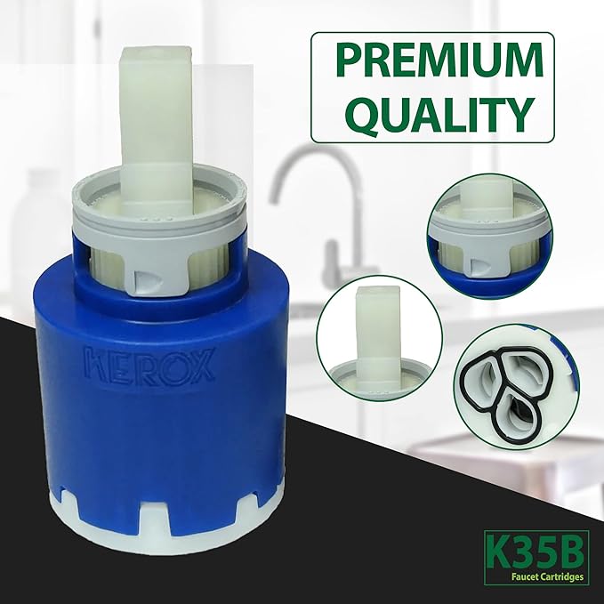 Kerox NKJ35A Single Lever Faucet Cartridge, Replacement Cartridge w/Right Rotation, Repair Kit for Kerox Single Lever Faucet - 35mm