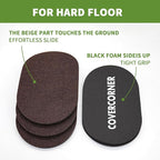 Furniture Sliders for Hardwood Floors 4 PCS - 9 1/2 inch Sliders for Moving Furniture – Felt Furniture Pads for Hardwood Floors Brown